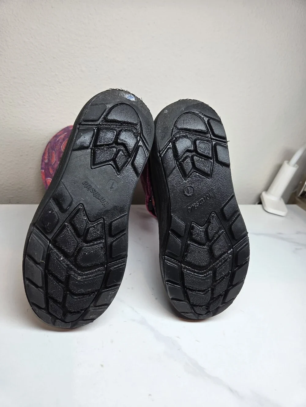 Northside Kids Frosty Polar Snow Boots Pink Purple Hearts Thinsulate Size 1 NWOB